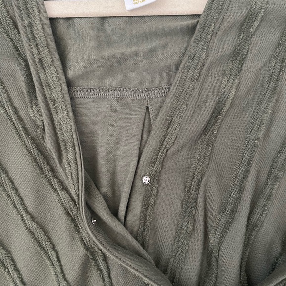 Anthropologie Maeve Audre wrap top olive green small - Picture 6 of 10